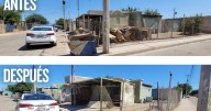 Vecinos limpian vivienda sancionada por acumulación de basura en la colonia San Miguel