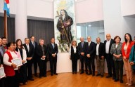 Fuentes participó del descubrimiento de un mural textil de Mama Antula en la Cámara de Diputados