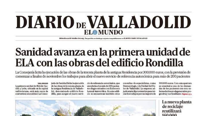 Portada de Diario de Valladolid del 22 de octubre de 2025