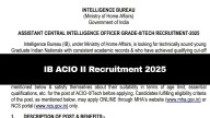 IB ACIO II Recruitment 2025: Registration Process For 258 Positions Underway; Details Here