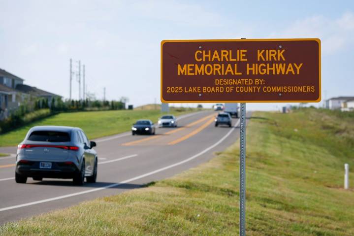 Charlie Kirk memorial highway signs erected in Lake County