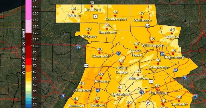 Wind advisory in effect until midnight