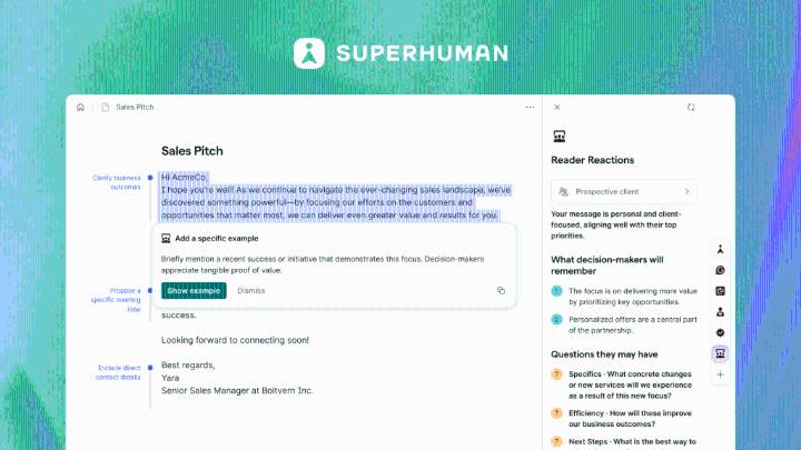Superhuman's new AI suite fact-checks your life
