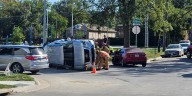 Man cited after rollover crash in downtown Lincoln