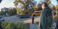 Doorbell video captures driver illegally passing stopped school bus in Greenville