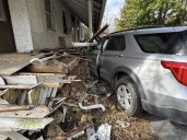 Driver hospitalized after vehicle hits Lebanon County porch