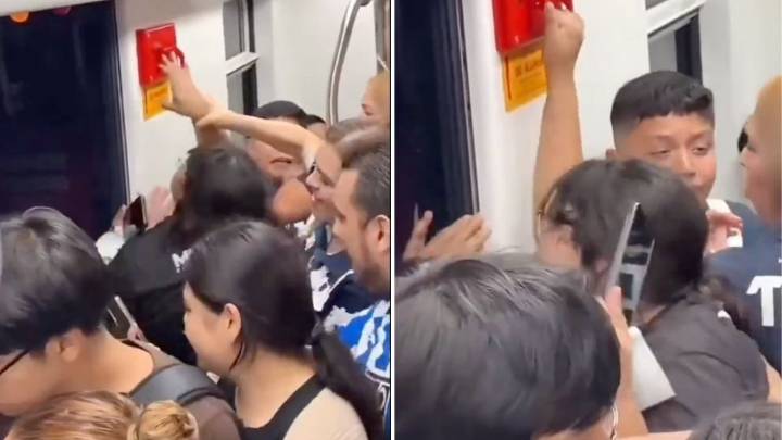 Mujer intenta sacar a hombres de vagón rosa en Metrorrey, ellos la bajan cuando amenazó con llamar a seguridad