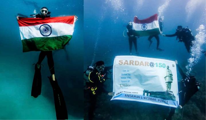 Police Marine Force Observes Rashtriya Ekta Diwas with Underwater Tribute at North Bay