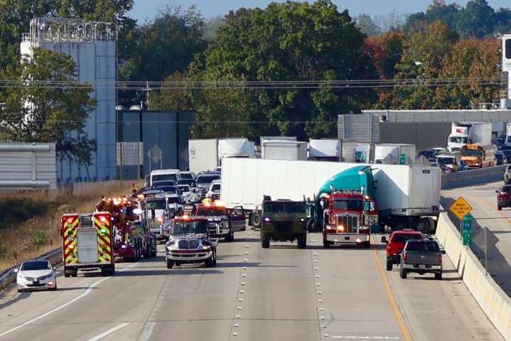 Chain-reaction crash on I-94 started by military vehicle, MSP says after initial probe