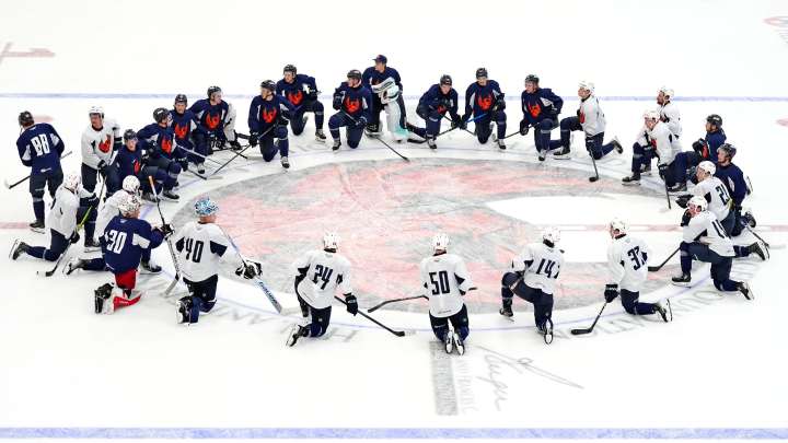 Coachella Valley Firebirds practice for the 2025-26 American Hockey League season