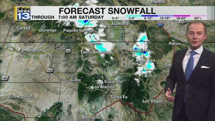 Mountain snow and rain returns to parts of New Mexico Friday