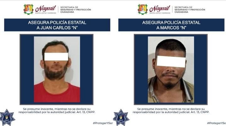 Atrapan a dos personas con armas prohibidas en Compostela y Tepic