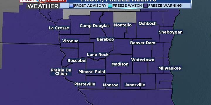 FREEZE WARNING Issued for Friday Morning