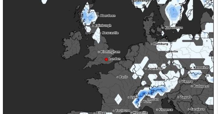 Britain is set for first snow of the autumn as weather charts show chill