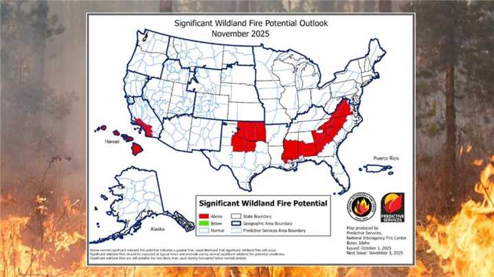 North Carolina forecast to see an above average wildfire season this fall and winter
