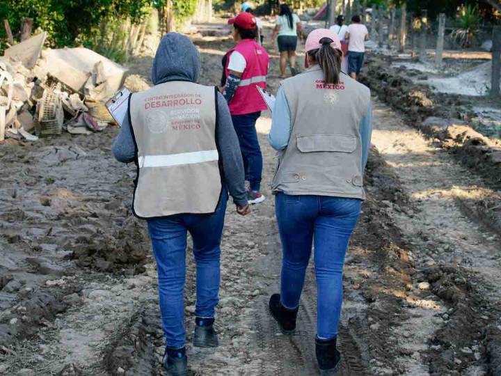 Bienestar avanza con 26 mil viviendas censadas en cinco estados afectados por lluvias