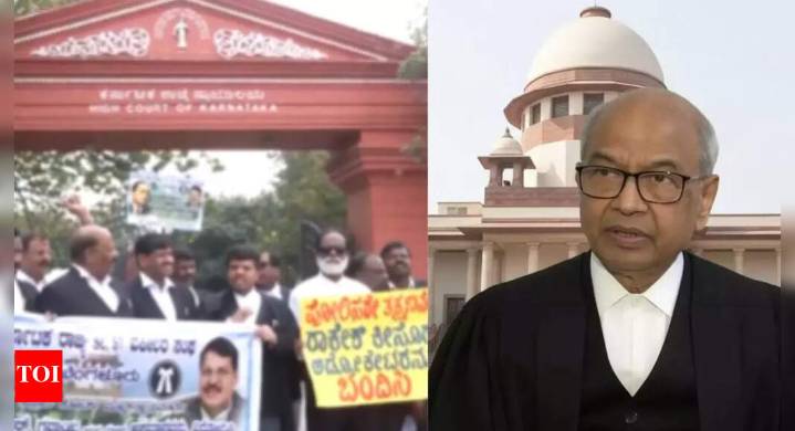 'Shoe attack' bid towards CJI BR Gavai: Lawyers protest across Karnataka, Telangana; demand punishment