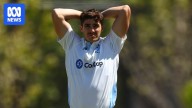 NSW bowler Sean Abbott subbed out of Sheffield Shield game after splitting webbing on hand
