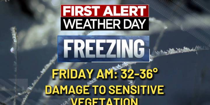 First Alert Forecast: Low temperatures could approach freezing for some, warmer Friday