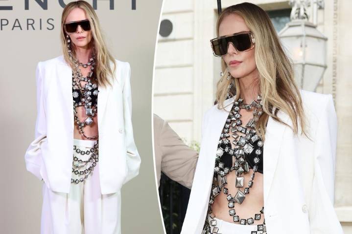 Charlize Theron wears daring Givenchy gem top in Paris