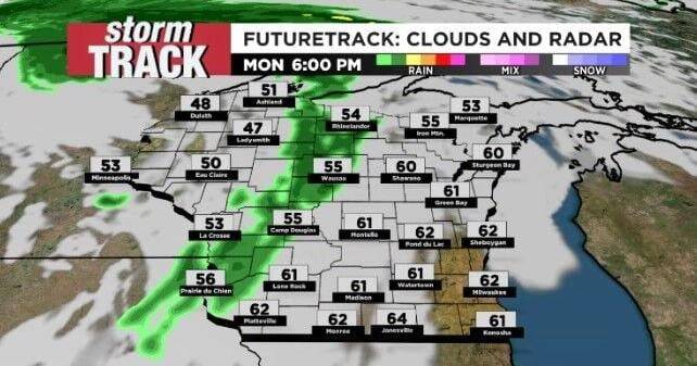 Clear and cold overnight with rain chances returning tomorrow