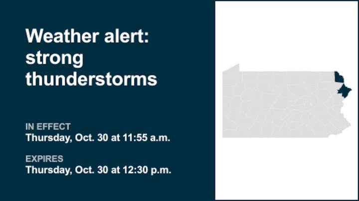 Brace for strong thunderstorms in Northern Wayne and Pike County Thursday midday