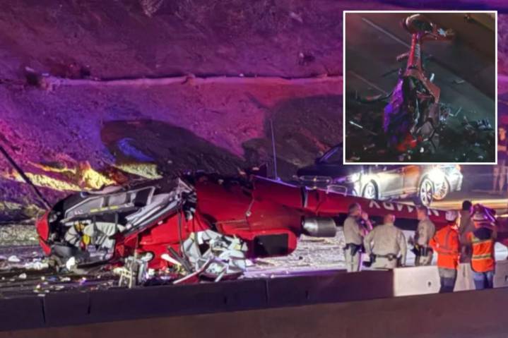 Helicopter crashes onto highway in Sacramento, closing eastbound lanes