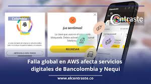 Fallo global en Amazon Web Services afecta plataformas bancarias y tecnológicas en Colombia