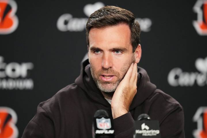 Bengals quarterback Joe Flacco’s status is up in the air for Sunday’s game