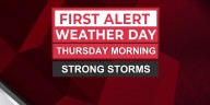 Strong storms possible early Thursday
