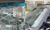 Un tendal de autos con vidrios rotos tras el partido del Lobo