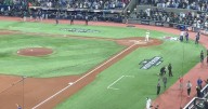 Jose Bautista fires up the crowd with first pitch