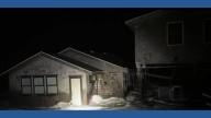 Unoccupied home collapses Saturday night in Buxton
