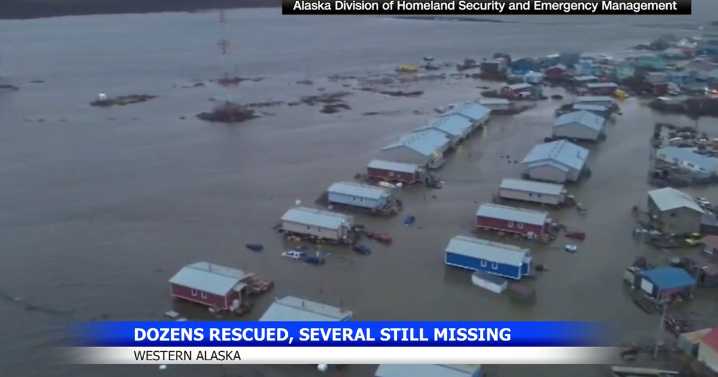 Dozens rescued in western Alaska amid typhoon; three still missing