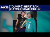"Dump 61 Here" fan catches Raleigh homer