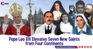 Pope Leo XIV canonizes seven new saints from four continents at Vatican ceremony