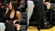 Madison Beer Sits Courtside at an NBA Game in Edgy Leather Boots