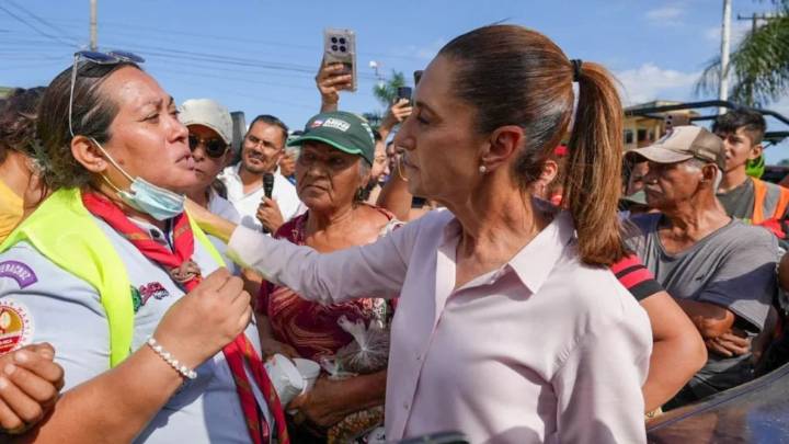 Sheinbaum recorre zonas afectadas por lluvias en San Luis Potosí