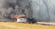 Coolongolook car crash: One dead after two cars go up in flames in horror crash in northern NSW