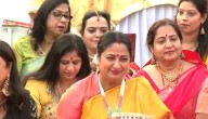 Delhi CM Rekha Gupta Participates In Karwa Chauth Rituals With Several Women At Her Residence