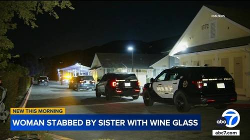 Woman allegedly stabbed by sister with wine glass in Simi Valley, police say