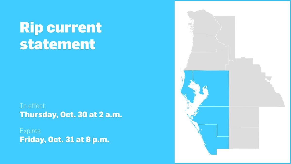 Rip current statement affecting Central West Florida Thursday and Friday