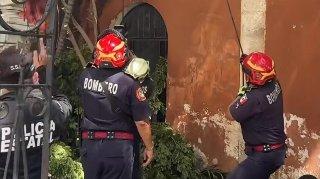 Hombre cae del techo de una iglesia en el centro