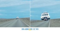 Insólito: un automovilista se cruzó con un barco en la Ruta 40