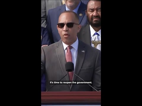 Hakeem Jeffries calling out Republicans to get the government reopened.