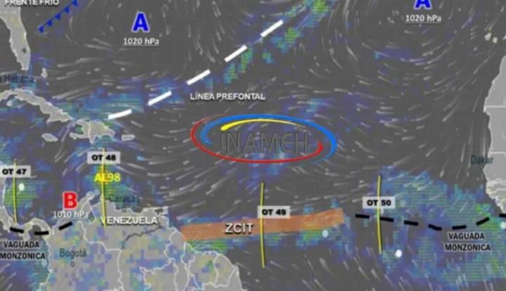 Tres ondas tropicales y 90% de formación ciclónica se espera al occidente del país