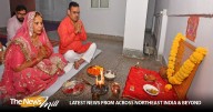 Rajasthan CM Bhajanlal Sharma lights lamp at his residence during Diwali