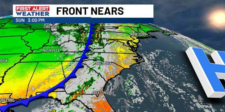 FIRST ALERT: Incoming front brings PM showers to the Midlands on Sunday
