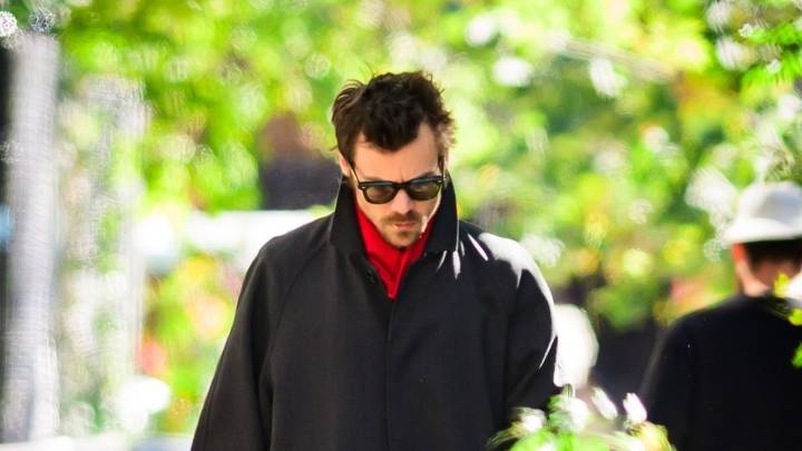Harry Styles Wraps up a Perfect Fall Outfit With a Pop of Red