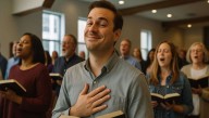 Man Thanks God He Is Not Like These Sorry Churchgoers All Around Him Who Can't Sing A Harmony